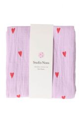 Studio Noos Swaddle Zavinovačka Print Large Purple Hearts