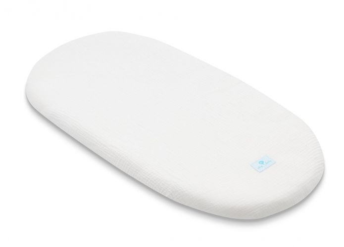 Ahojbaby Prostěradlo z mušelínové bavlny do kočárku, košíku a kolébky Cloud bílé