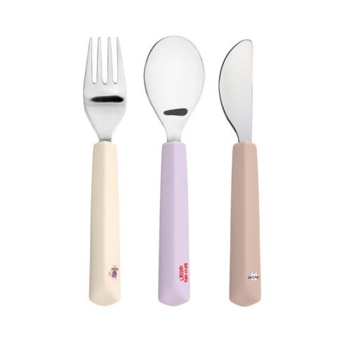 Lässig Cutlery with Silicone Handle 3pcs Tiny Team cat