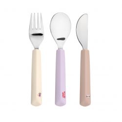Lässig Cutlery with Silicone Handle 3pcs Tiny Team cat