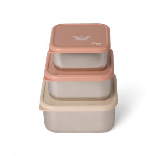 Citron Sada 3 stohovatelných boxů z nerezu - Ballerina