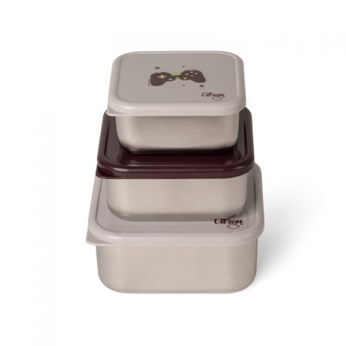 Citron Sada 3 stohovatelných boxů z nerezu - Cool Kid