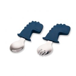 Citron Trénovací lžička a vidlička - Blue Dino