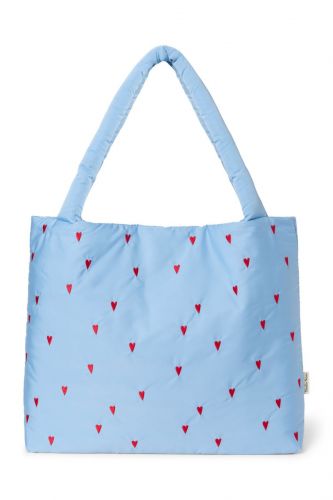 Studio Noos Puffy Mom Bag Light Blue Hearts