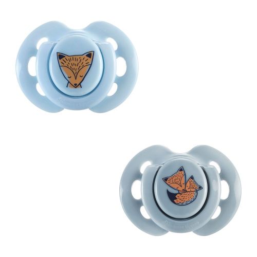 Tommee Tippee Šidítko silikon Fun friends 0-6m 2ks liška modrá