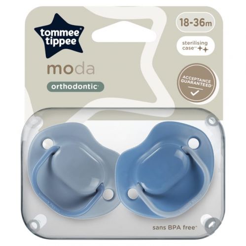Tommee Tippee Šidítko Silikon Moda 18-36m 2ks modré