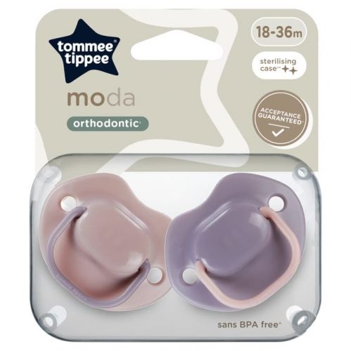 Tommee Tippee Šidítko Silikon Moda 18-36m 2ks fialové