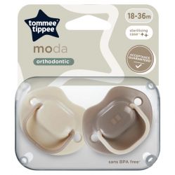 Tommee Tippee Šidítko Silikon Moda 18-36m 2ks béžové