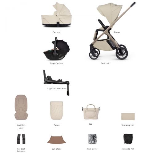 Kočárek Venicci Tila Sabbia + autosedačka Venicci Tiago + Isofix báse 360° Tiago