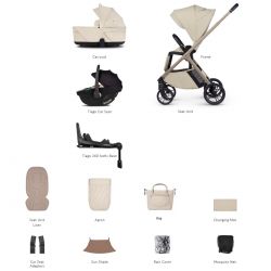 Kočárek Venicci Tila Sabbia + autosedačka Venicci Tiago + Isofix báse 360° Tiago