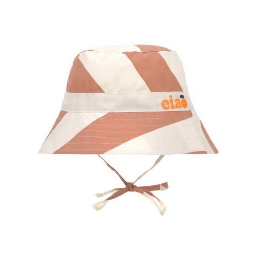 Lässig Sun Protection Fishing Hat strip. clay/seasalt 1-3ye size 48-51