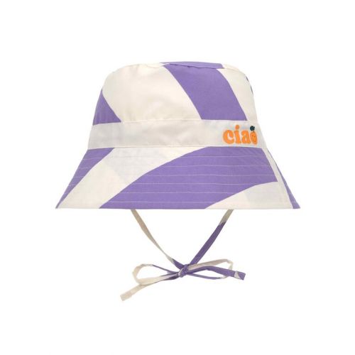 Lässig Sun Protection Fishing Hat strip. purple/seasalt 1-3ye size 48-51