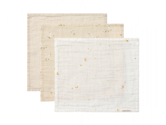 Ubrousky mušelínové 3 ks Husa Newborn Naturals