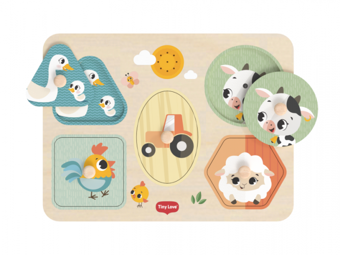 Tiny Love Puzzle se zvuky dřevěné Farmers Funday