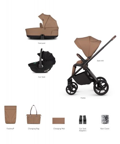 Kočárek Venicci Claro 2 Caramel + autosedačka Venicci Tiago