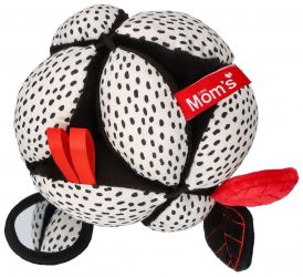 MOMS CARE Montessori míček se zrcátkem White & Black
