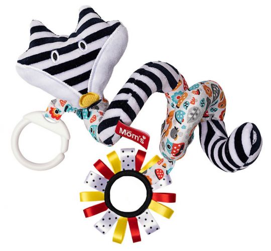 MOMS CARE Spirála na kočárek s aktivitami White & Black