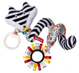 MOMS CARE Spirála na kočárek s aktivitami White & Black