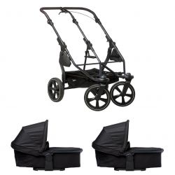 Kočárek TFK Set Duo2 frame 2025 - air chamber wheel + carrycot black