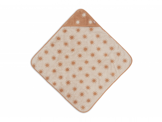 Jollein Osuška s kapucí froté 75x75 cm Jacquard Sun