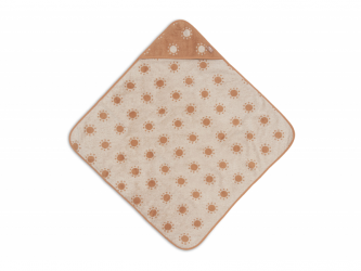 Jollein Osuška s kapucí froté 75x75 cm Jacquard Sun