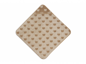 Jollein Osuška s kapucí froté 75x75 cm Jacquard Teddy Bear