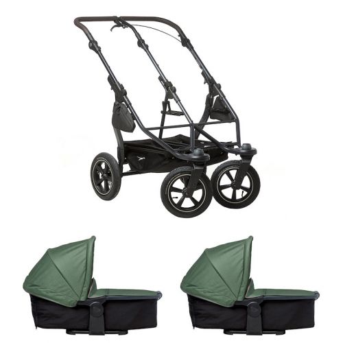 Kočárek TFK Set Duo2 frame 2025 - air wheel + carrycot olive