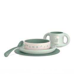 Suavinex Jídelní set WONDERLAND NEW +6 m zelený