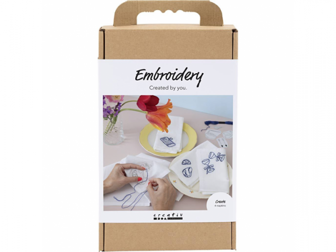 Creativ Company Kreativní sada Vyšívání textilních ubrousků