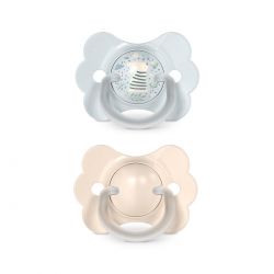 Suavinex Dudlík SX PRO fyziologický 2 ks WONDERLAND NEW 0/6m modrý králík+ krémový