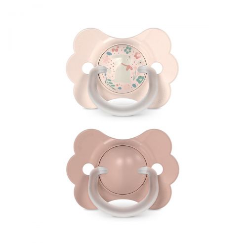 Suavinex Dudlík SX PRO fyziologický 2 ks BUTTERFLY WONDERLAND NEW 0/6m růžový králík + růžový