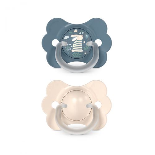 Suavinex Dudlík SX PRO fyziologický 2 ks BUTTERFLY WONDERLAND NEW 6/18m modrý králík + krémový