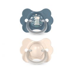 Suavinex Dudlík SX PRO fyziologický 2 ks BUTTERFLY WONDERLAND NEW 6/18m modrý králík + krémový