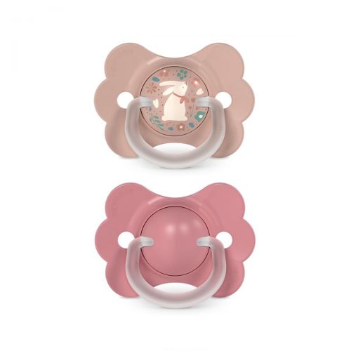 Suavinex Dudlík SX PRO fyziologický 2 ks BUTTERFLY WONDERLAND NEW 6/18m růžový králík + růžový