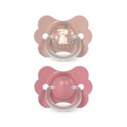 Suavinex Dudlík SX PRO fyziologický 2 ks BUTTERFLY WONDERLAND NEW 6/18m růžový králík + růžový