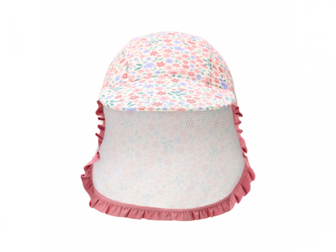 Little Dutch Plážová kšiltovka s ochranou krku Dreamy Flowerfield vel. 1