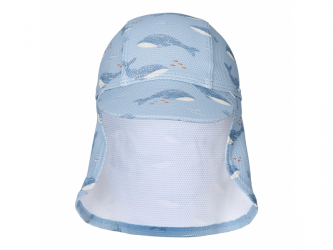 Little Dutch Plážová kšiltovka s ochranou krku Ocean Splash vel. 2