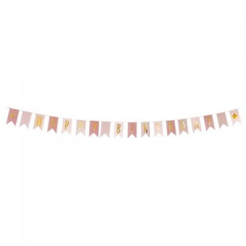 JABADABADO Banner Happy Birthday Růžový