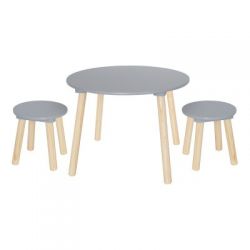 JABADABADO Stůl a 2 židle šedá