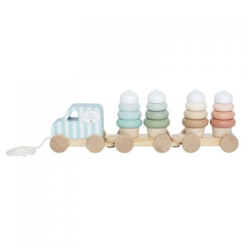 JABADABADO Dřevěný vláček s kostkami Zmrzlina