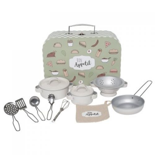 JABADABADO Set nádobí v kufříku Zelená