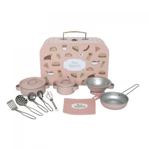 JABADABADO Set nádobí v kufříku Růžová