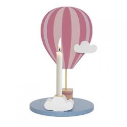 JABADABADO Stojan na svíčku Horkovzdušný balón růžový