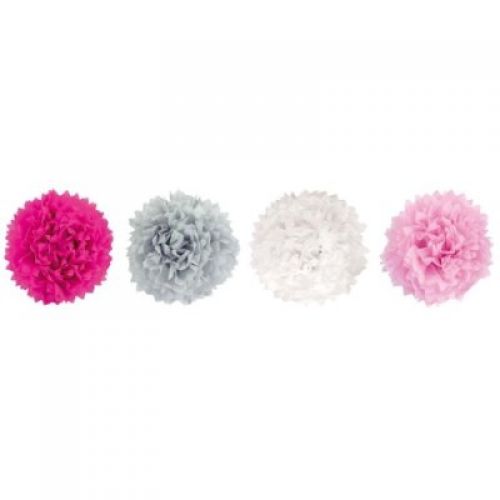 JABADABADO Závěsné PomPoms 4 ks světle růžové