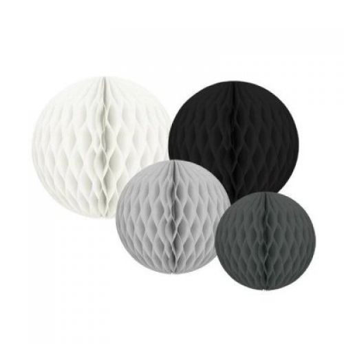 JABADABADO Papírové honeycombs dekorace 4 ks černé