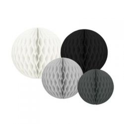 JABADABADO Papírové honeycombs dekorace 4 ks černé