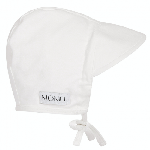 Moniel Dětská rostoucí zavazovací čepice s kšiltem White bílá