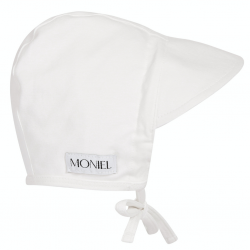 Moniel Dětská rostoucí zavazovací čepice s kšiltem White bílá