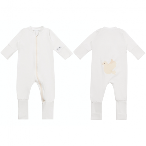 Moniel Dětský rostoucí overal Holoubek White bílá 80/86 cm