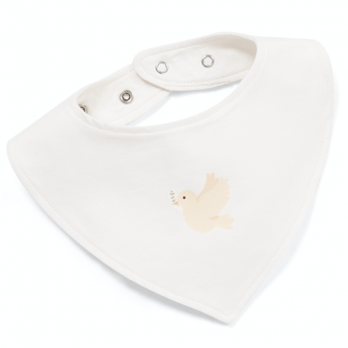 Moniel Dětský slintáček nastavitelná velikost Holubička White bílá 0-24 měsíců